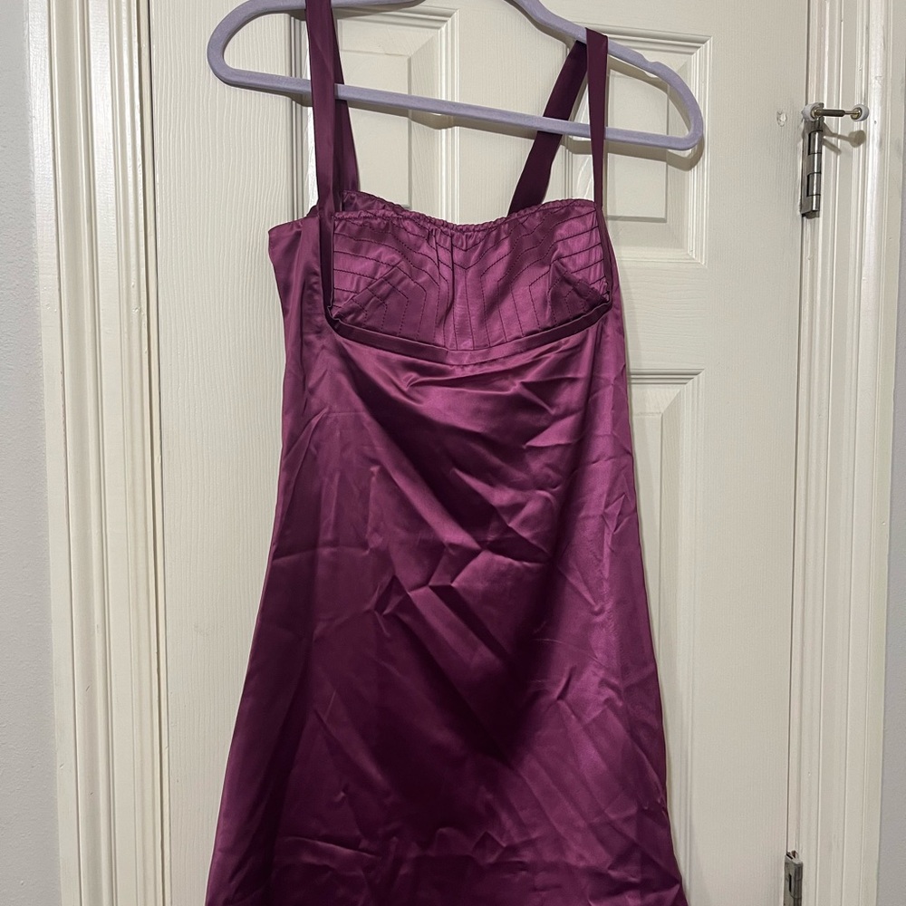 Purple Satin Mini Dress